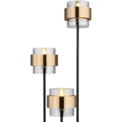 Globo Stehleuchte Milley 3-flammig Metall Schwarz Matt Mit Wippschalter -Lampe Geschäft 756723 3749 4