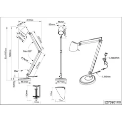 Trio LED-Schreibtischlampe Rado Weiß Matt 1-flammig -Lampe Geschäft 769579 2451 3