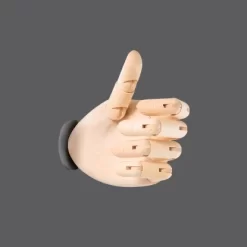 Wandleuchte Hold It Hand Holz-natur