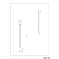 Trio Deckenlampe Rope Altmessing 1-flammig Retro 150 Cm E27 -Lampe Geschäft 775829 2451 3