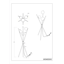 Trio Standlampe Lance Chrom 3-flammig E14 156 Cm -Lampe Geschäft 777459 2451 3