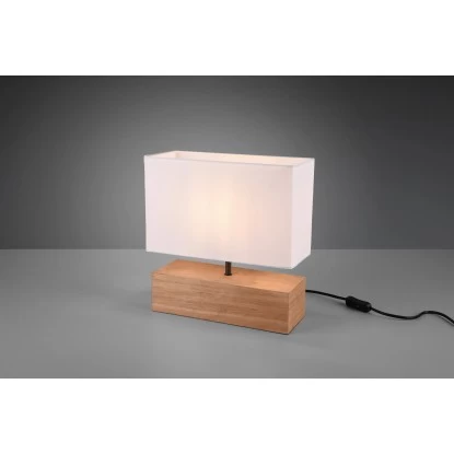 Reality Tischlampe Woody 30,5 X 30 X 12 Cm Naturholz-Weiß 2 Reality Tischlampe Woody 30,5 X 30 X 12 Cm Naturholz-Weiß – Bild 2