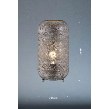 Fischer & Honsel Tischleuchte Velvet Silberfarben Antik Groß Ø 25 Cm 3 Fischer & Honsel Tischleuchte Velvet Silberfarben Antik Groß Ø 25 Cm – Bild 3