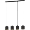 Eglo Pendelleuchte 4-flammig Esteperra Schwarz-Gold