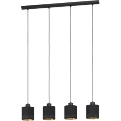 Eglo Pendelleuchte 4-flammig Esteperra Schwarz-Gold