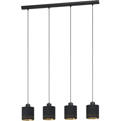 Eglo Pendelleuchte 4-flammig Esteperra Schwarz-Gold 1 Eglo Pendelleuchte 4-flammig Esteperra Schwarz-Gold