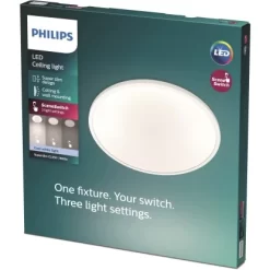 Philips LED-Deckenleuchte Superslim SceneSwitch 18 W IP44 1500 Lm 2700 K Weiß -Lampe Geschäft 8719514327269 4795 VP 01