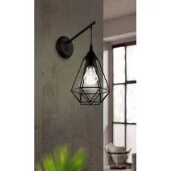 Eglo Wandleuchte Tarbes 1-flammig Schwarz E27 60 W