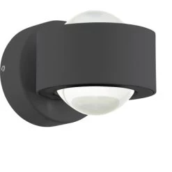 Eglo LED Wandleuchte Ono 2 2-flammig Anthrazit Klar 2,5 W