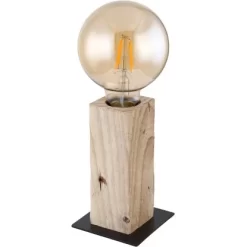 Globo Tischleuchte ADALIE Schwarz Matt Dunkelbraun 9 Cm X 9 Cm X 15 Cm