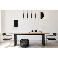 Globo Pendelleuchte Marion 4-flammig Schwarz Matt 930 X 100 X 1200 Mm