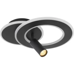 Globo LED-Deckenleuchte Marian 2-flammig Schwarz Matt 365 X 292 X 135 Mm -Lampe Geschäft 9007371417827 3749 S 12