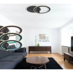 Globo LED-Deckenleuchte Marian 2-flammig Schwarz Matt 695 X 492 X 135 Mm