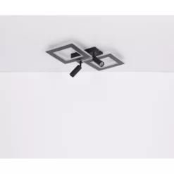 Globo LED-Deckenleuchte Marian 2-flammig Schwarz Matt 695 X 492 X 135 Mm 37 Globo LED-Deckenleuchte Marian 2-flammig Schwarz Matt 695 X 492 X 135 Mm -Lampe Geschäft 9007371420827 3749 S 17