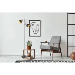 Globo Stehlampe Swinni 2-flammig Schwarz 285 X 230 X 1500 Mm