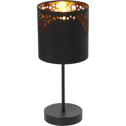 Globo Tischlampe Ingeborg 1-flammig Schwarz Matt 150 X 350 Mm 2 Globo Tischlampe Ingeborg 1-flammig Schwarz Matt 150 X 350 Mm – Bild 2