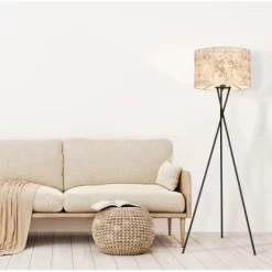 Globo Stehlampe Gabriele 1-flammig Schwarz Matt 620 X 1580 Mm