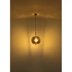 Globo Pendelleuchte Blacky 4-flammig Schwarz Holz Rauchfarben 100x18,5x140 Cm -Lampe Geschäft 9007371424955 3749 S 04