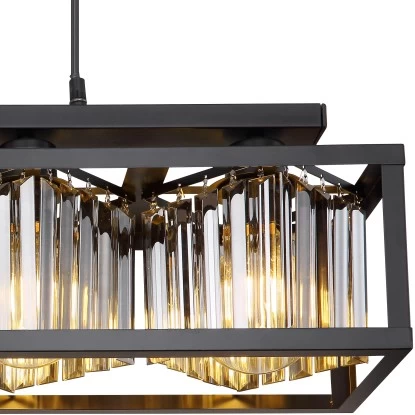 Globo Pendelleuchte Mathilde 4-flammig Schwarz Matt Rauchfarben 68 X 17 X 120 Cm 10 Globo Pendelleuchte Mathilde 4-flammig Schwarz Matt Rauchfarben 68 X 17 X 120 Cm – Bild 10