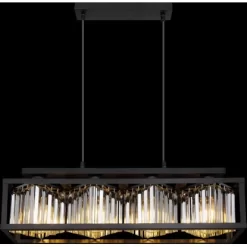 Globo Pendelleuchte Mathilde 4-flammig Schwarz Matt Rauchfarben 68 X 17 X 120 Cm 15 Globo Pendelleuchte Mathilde 4-flammig Schwarz Matt Rauchfarben 68 X 17 X 120 Cm -Lampe Geschäft 9007371430116 3749 S 05