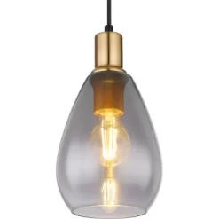 Globo Pendelleuchte Fanni 1-flammig Schwarz Matt-Rauchfarben 150 X 1200 Mm -Lampe Geschäft 9007371430611 3749 CU 01