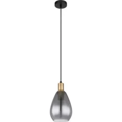 Globo Pendelleuchte Fanni 1-flammig Schwarz Matt-Rauchfarben 150 X 1200 Mm -Lampe Geschäft 9007371430611 3749 S 02