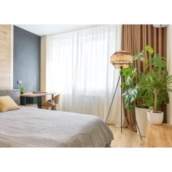 Globo Stehlampe Soeni 1-flammig Schwarz Matt 600 X 1500 Mm