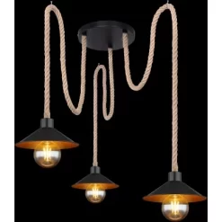 Globo Pendelleuchte Diana 3-flammig Schwarz Matt L:1700 Mm 12 Globo Pendelleuchte Diana 3-flammig Schwarz Matt L:1700 Mm -Lampe Geschäft 9007371436125 3749 S 02