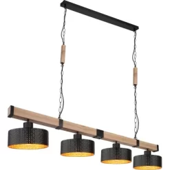 Globo Pendelleuchte Rielly 4-flammig Schwarz Matt 1400 X 250 X 1200 Mm -Lampe Geschäft 9007371437153 3749 S 01