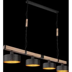 Globo Pendelleuchte Rielly 4-flammig Schwarz Matt 1400 X 250 X 1200 Mm -Lampe Geschäft 9007371437153 3749 S 02