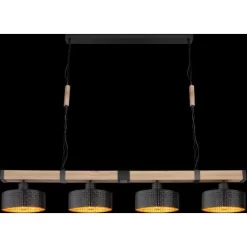 Globo Pendelleuchte Rielly 4-flammig Schwarz Matt 1400 X 250 X 1200 Mm -Lampe Geschäft 9007371437153 3749 S 05