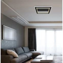 Globo LED-Deckenleuchte Mattia 1-flammig Schwarz Matt 450 X 450 X 50 Mm