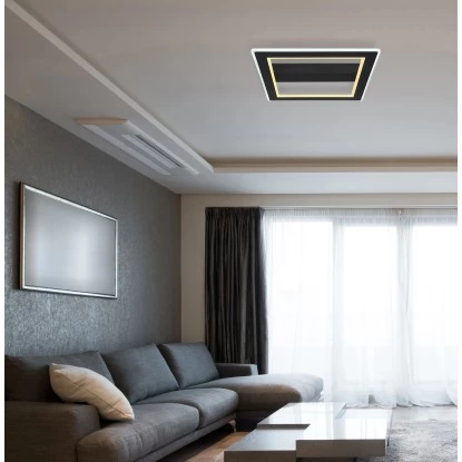 Globo LED-Deckenleuchte Mattia 1-flammig Schwarz Matt 450 X 450 X 50 Mm 1 Globo LED-Deckenleuchte Mattia 1-flammig Schwarz Matt 450 X 450 X 50 Mm