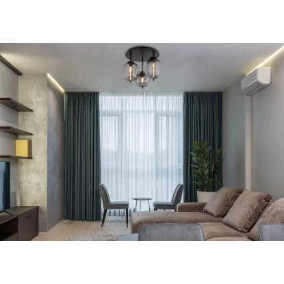 Globo Deckenleuchte Blacky 3-flammig Schwarz Matt-Rauchfarben 460 X 360 Mm 1 Globo Deckenleuchte Blacky 3-flammig Schwarz Matt-Rauchfarben 460 X 360 Mm