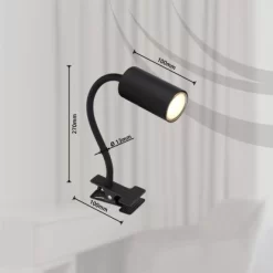 Globo Klemmstrahler Robby 1-flammig Schwarz Matt 290 X 100 X 415 Mm -Lampe Geschäft 9007371439881 3749 S 03