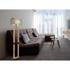 Globo Stehlampe Ossi 1-flammig Schwarz Matt 400 X 200 X 1550 Mm