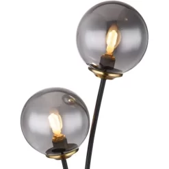 Globo Tischlampe Jorge 2-flammig Schwarz Matt-Rauchfarben 190 X 150 X 480 Mm -Lampe Geschäft 9007371440184 3749 CU 01