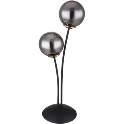 Globo Tischlampe Jorge 2-flammig Schwarz Matt-Rauchfarben 190 X 150 X 480 Mm -Lampe Geschäft 9007371440184 3749 S 02