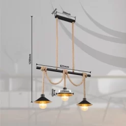 Globo Pendelleuchte Diana 3-flammig Schwarz Matt 825 X 220 X 1200 Mm -Lampe Geschäft 9007371442119 3749 S 09