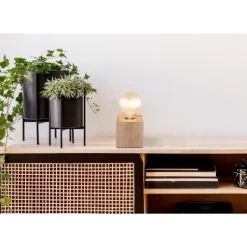 Globo Tischlampe Erna 1-flammig Dunkelbraun 100 X 100 X 100 Mm