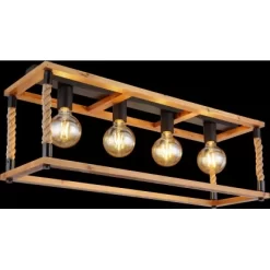 Globo Deckenleuchte Vernon 4-flammig Schwarz 800 X 250 X 310 Mm -Lampe Geschäft 9007371442300 3749 S 02