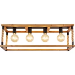 Globo Deckenleuchte Vernon 4-flammig Schwarz 800 X 250 X 310 Mm -Lampe Geschäft 9007371442300 3749 S 04