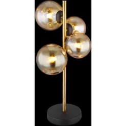 Globo LED-Tischlampe Riha 4-flammig Schwarz Matt 237 X 193 X 480 Mm -Lampe Geschäft 9007371442461 3749 S 02