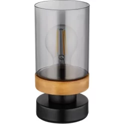 Globo Tischlampe Finca 1-flammig Schwarz Matt-Rauchfarben 100 X 205 Mm -Lampe Geschäft 9007371442706 3749 S 02