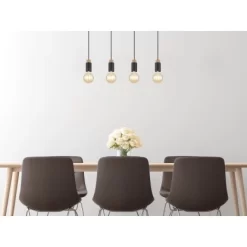 Globo Pendelleuchte Matti 4-flammig Schwarz Matt 750 X 80 X 1200 Mm