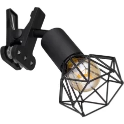 Globo Klemmstrahler Xara I 1-flammig Schwarz Matt 170 X 92 X 180 Mm -Lampe Geschäft 9007371443949 3749 S 03