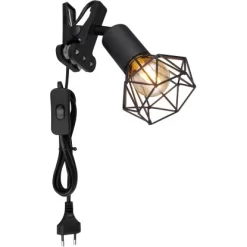 Globo Klemmstrahler Xara I 1-flammig Schwarz Matt 170 X 92 X 180 Mm -Lampe Geschäft 9007371443949 3749 S 04
