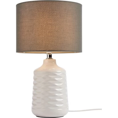 Brilliant Tischleuchte Ilysa Weiß-Grau E14 1 Brilliant Tischleuchte Ilysa Weiß-Grau E14