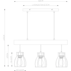 Globo Pendelleuchte Mina Metall Schwarz -Lampe Geschäft 940433 3579 9