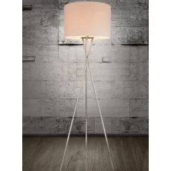 Globo Stehleuchte Gustav Weiß-Nickel Matt